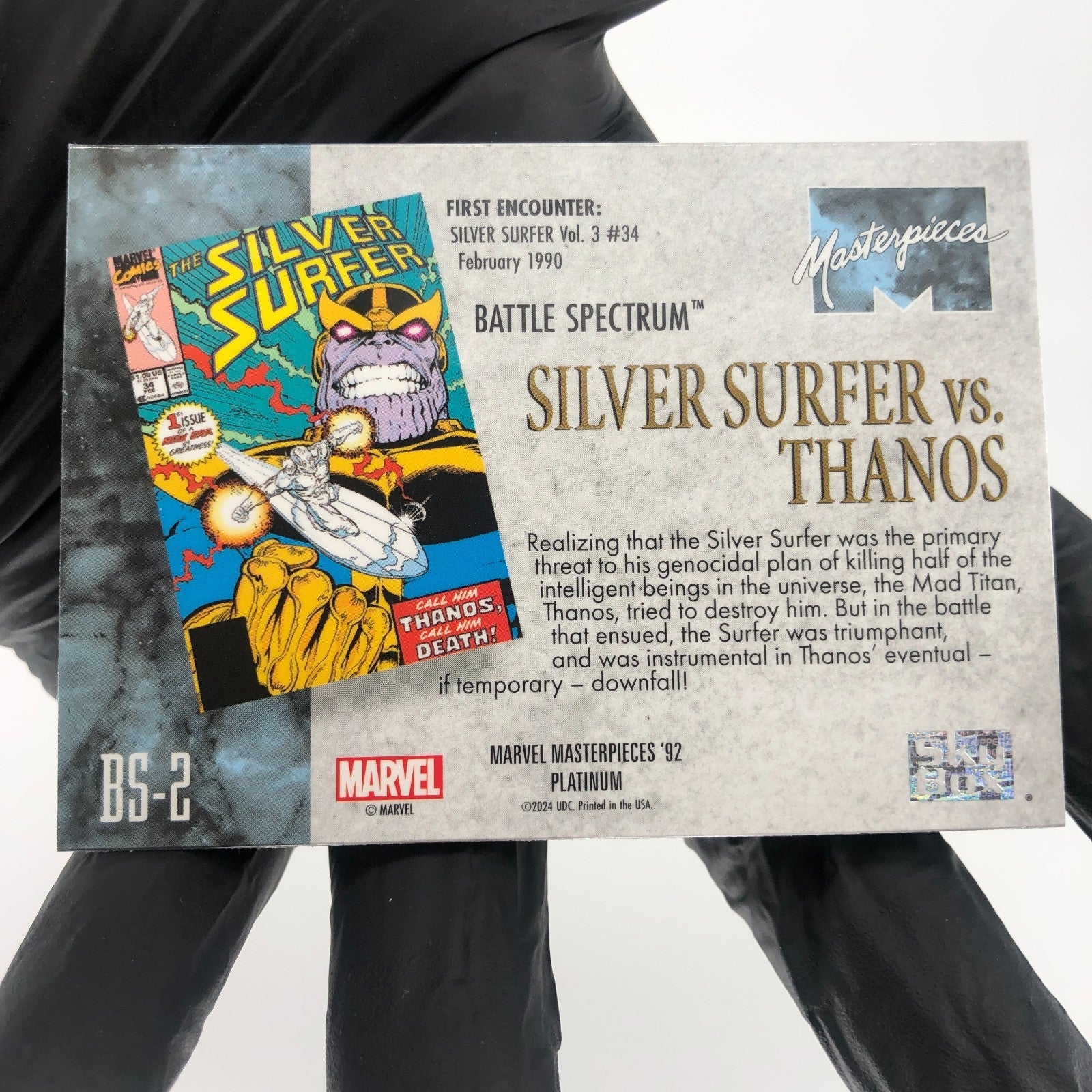 Marvel Card Thanos Vs Silver Surfer BS-2 Fleer Upper Deck Masterpieces 92 [NM]