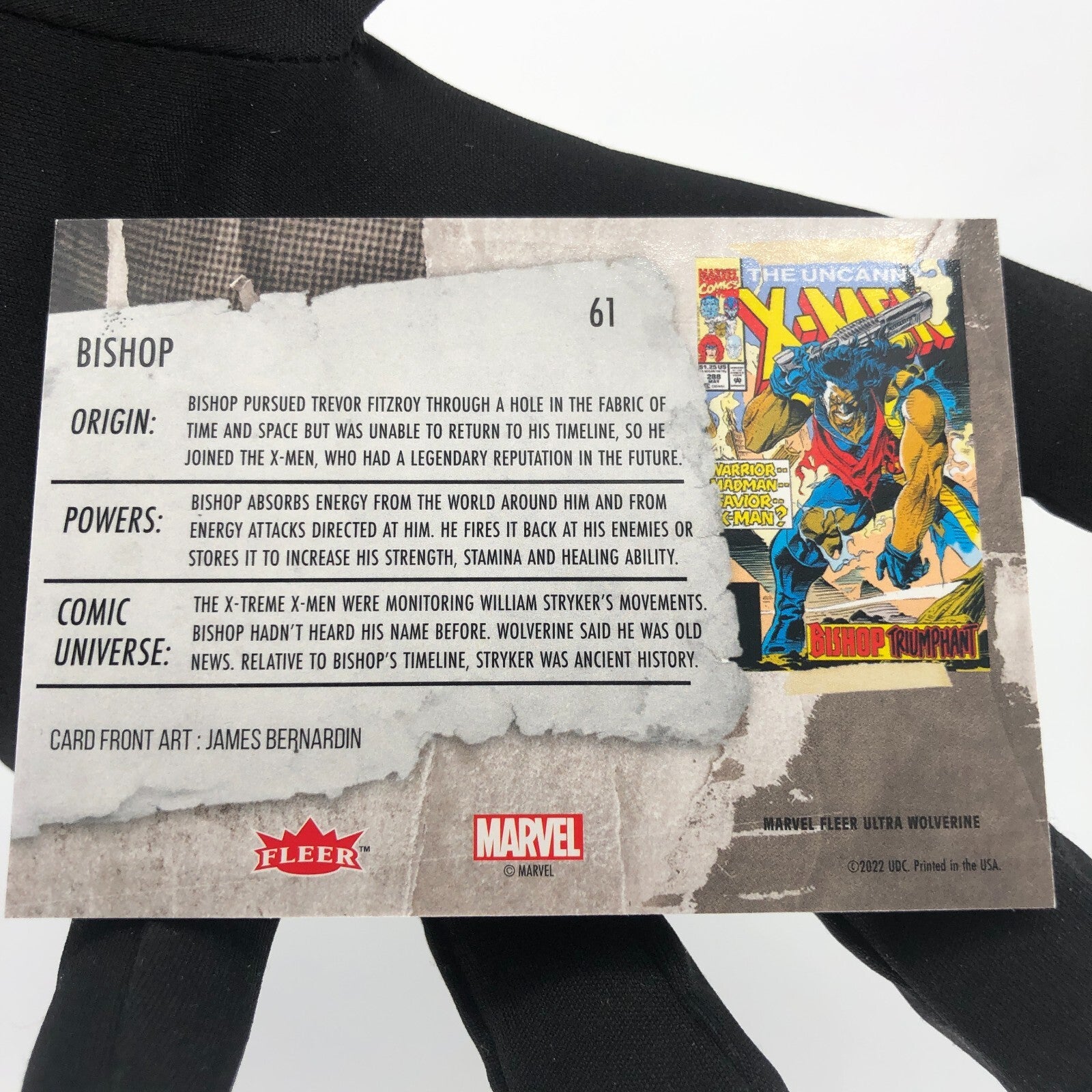 Marvel Card Bishop 61 Green Fleer Upper Wolverine Ultra [A]