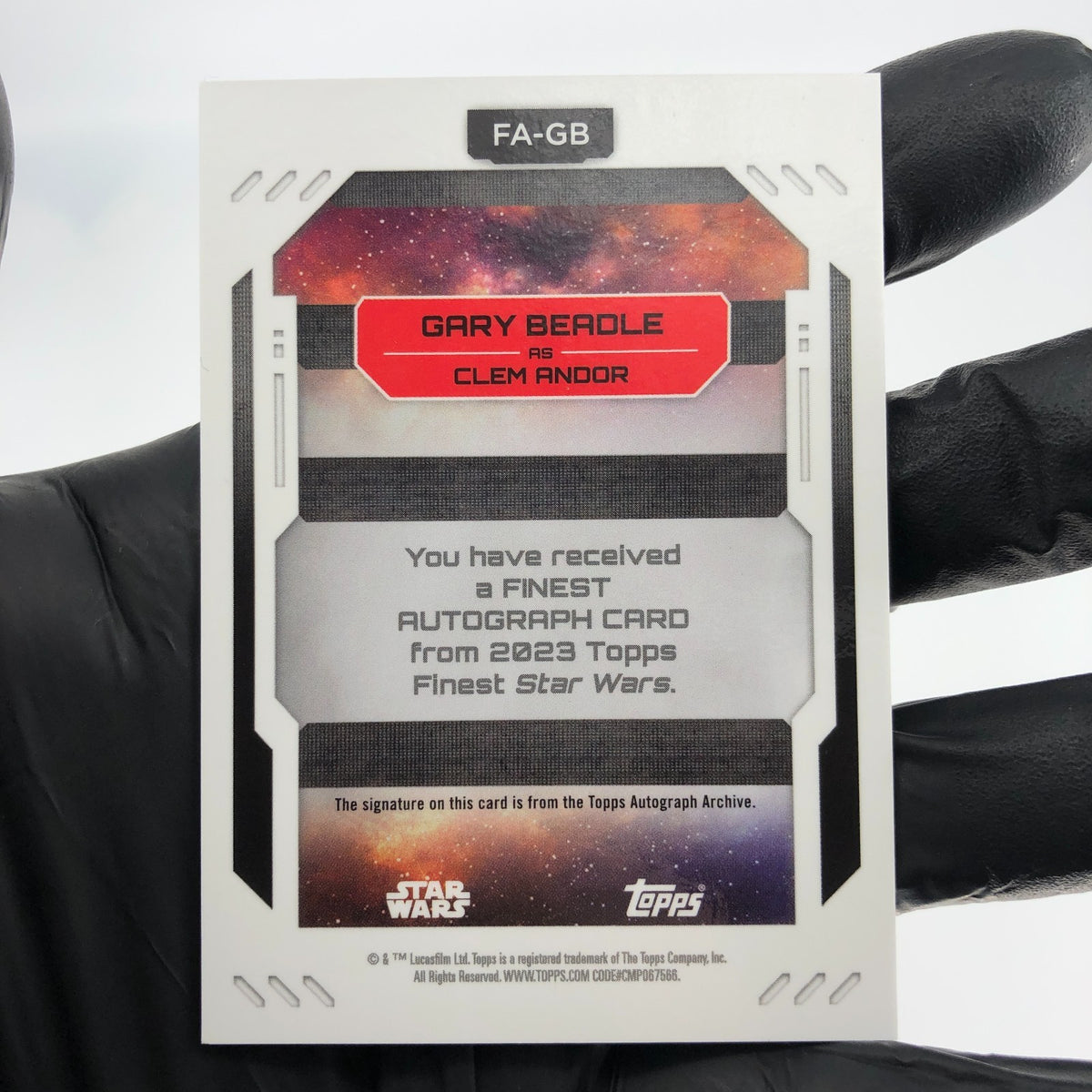 2023 Topps Finest Star Wars Clem Andor FA-GB Singed Gary Beadle [NM]
