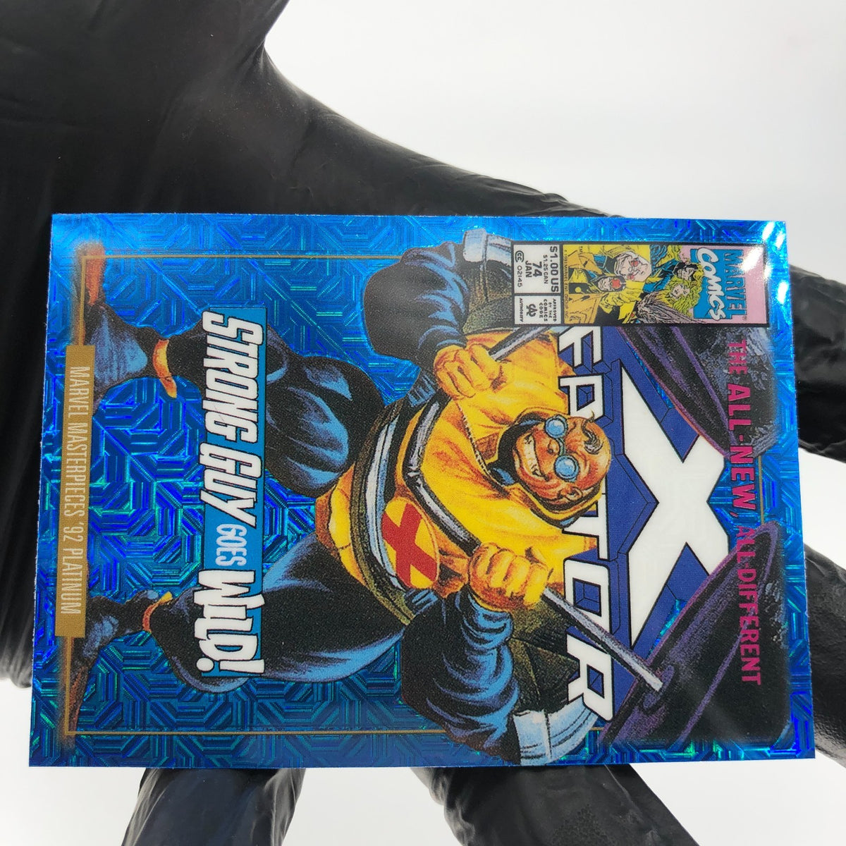 Marvel Card Strong Guy Traxx 85-V Variant  Fleer Upper Deck Masterpieces [NM]