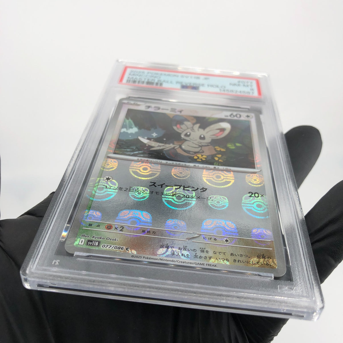 PSA 9 Pokemon Card Minccino 077/086 C Masterball SV11B Japanese Karte [9] 3