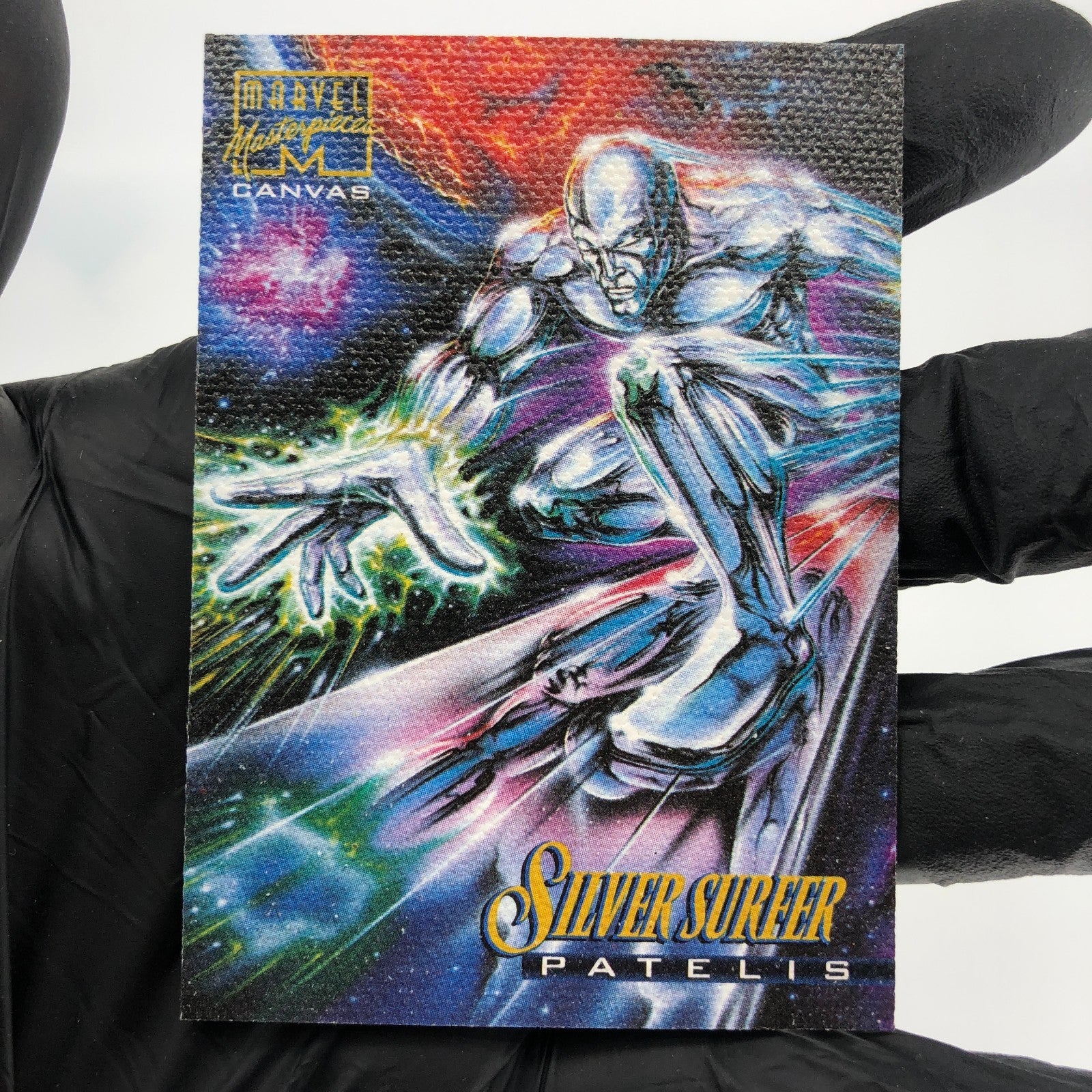 Marvel Card Silver Surfer 19 of 22 Patelis Canvas 1995 Masterpieces Fleer [NM]