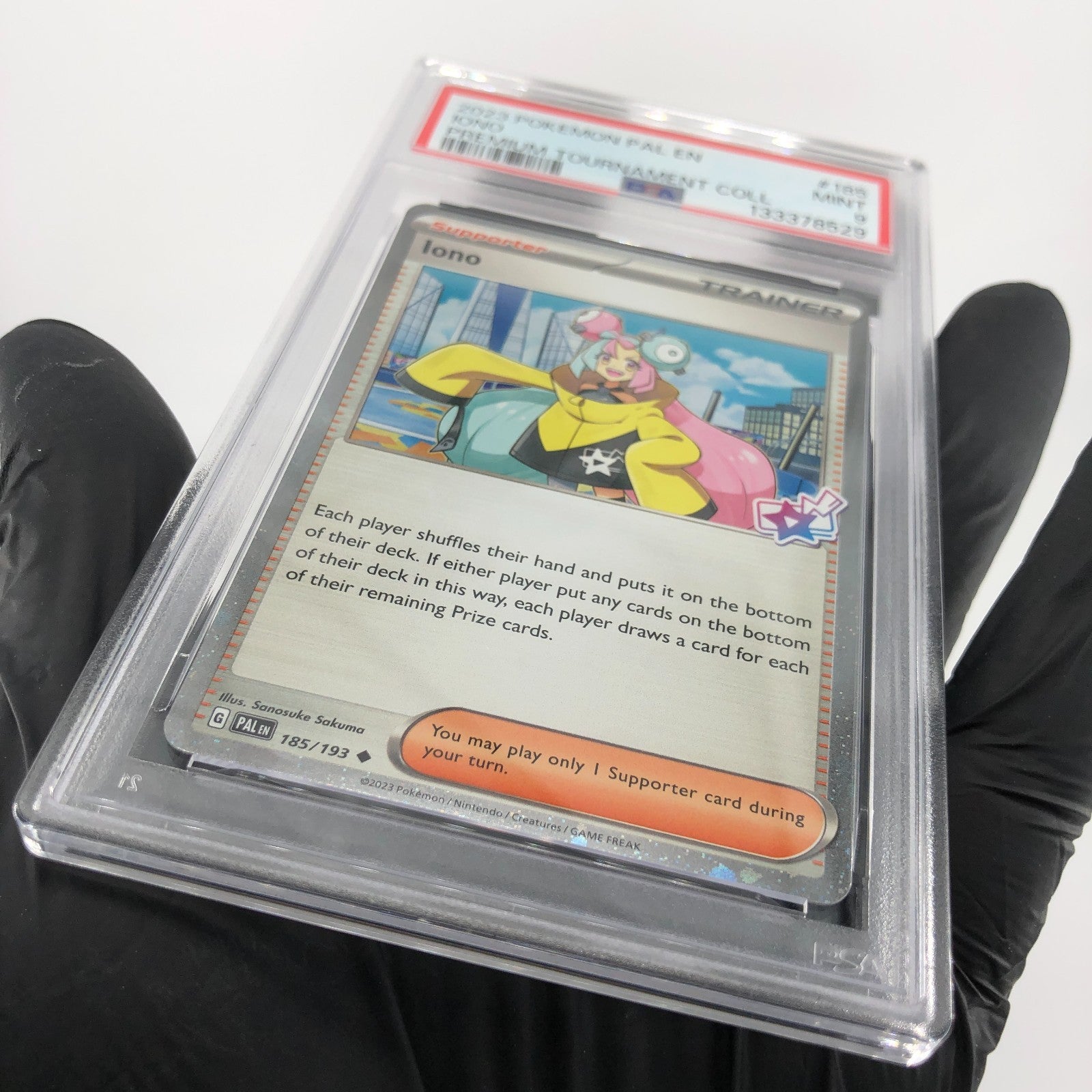 PSA 9 Pokemon Card Iono 185/193 Holo Premium PAL English Karte [9]