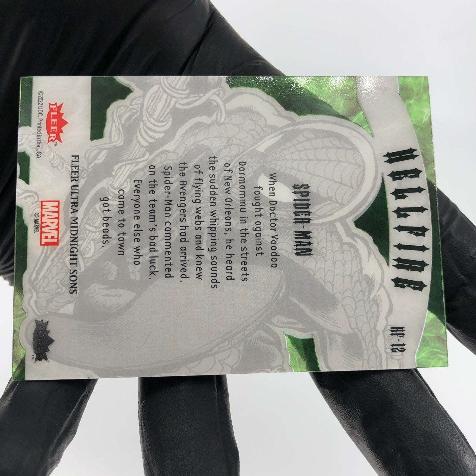 Marvel Card Spider-Man HF-12 Hellfire Midnight Sons 2022 Fleer Upper Deck [NM]