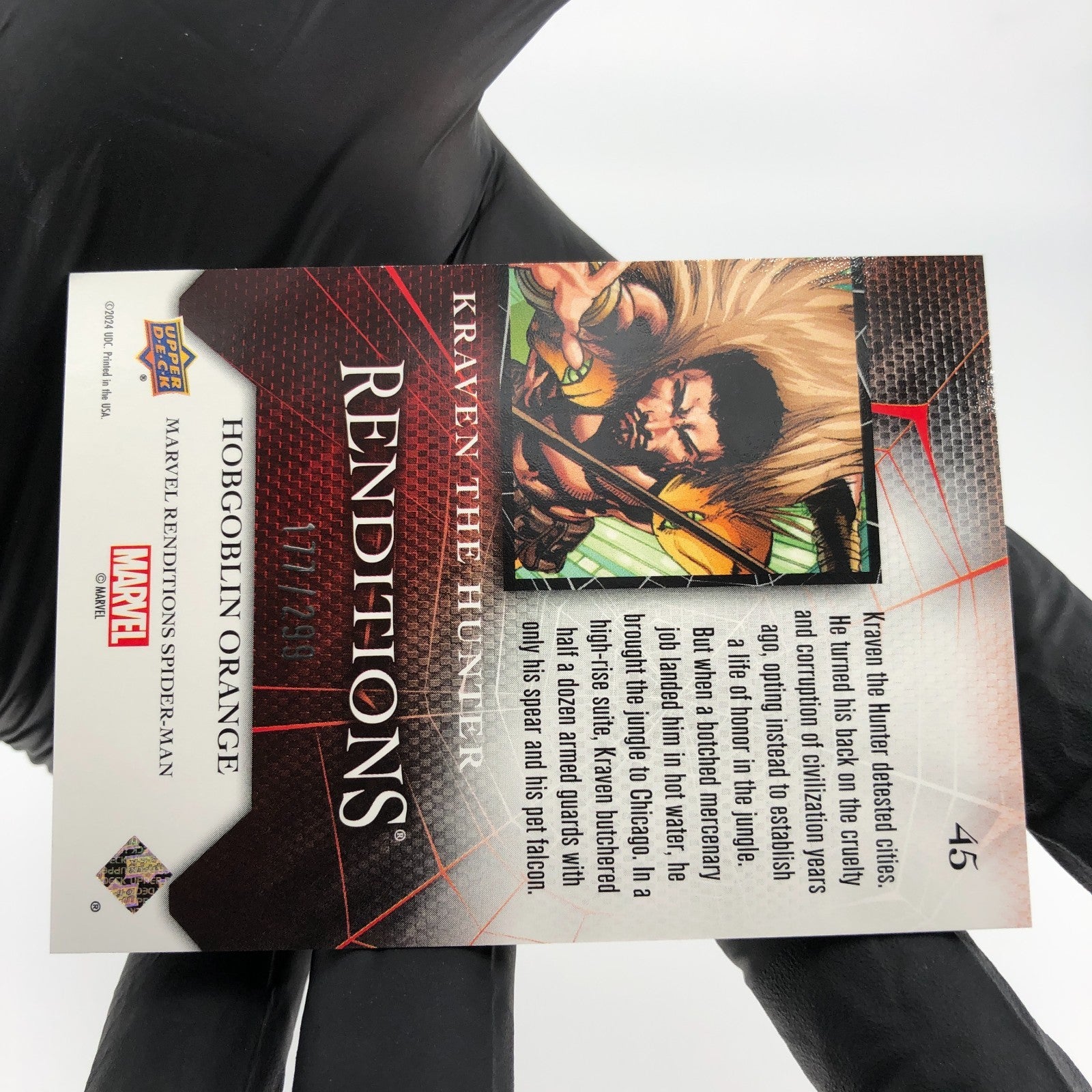 Marvel Card Kraven 45 Orange  /299 Fleer Upper Deck Renditions [NM]