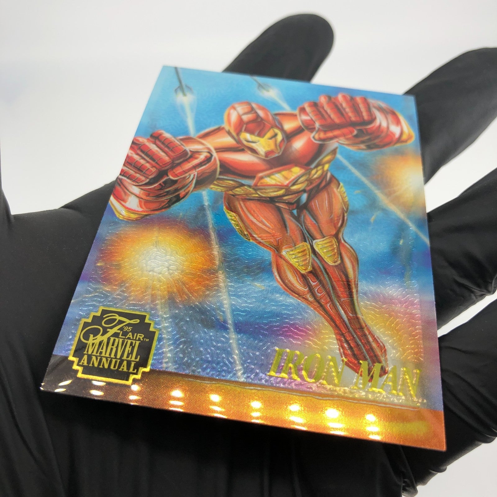 Marvel Card Iron Man 3 of 12 Chromium Flair 1995 Fleer Upper Deck [NM]