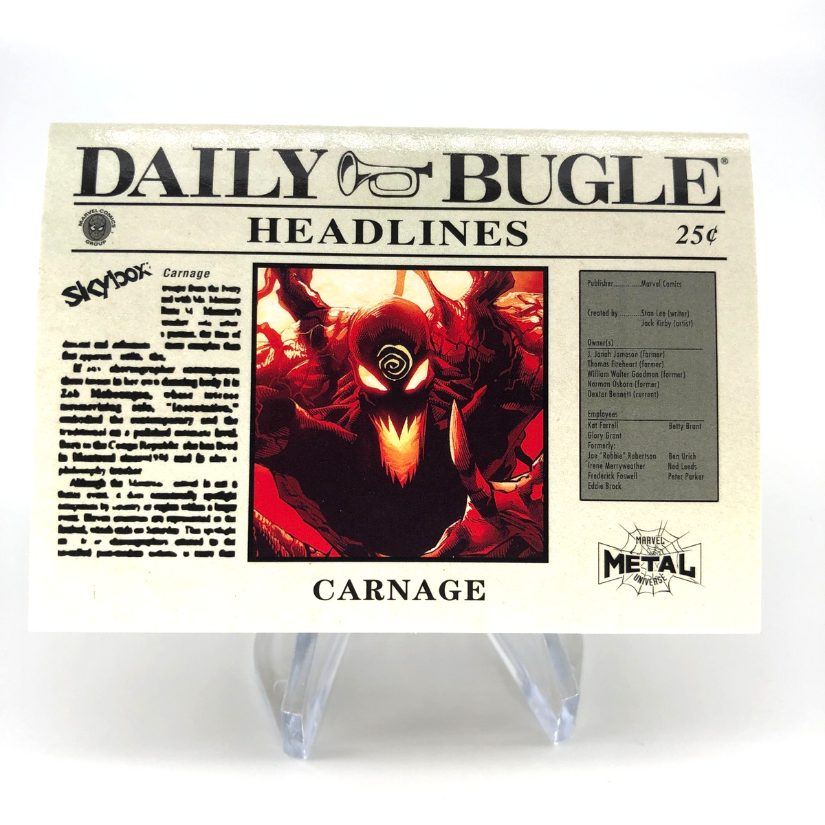 Marvel Card Carnage DB-3 Daily Bugle Fleer Upper Deck Metal Universe [NM]