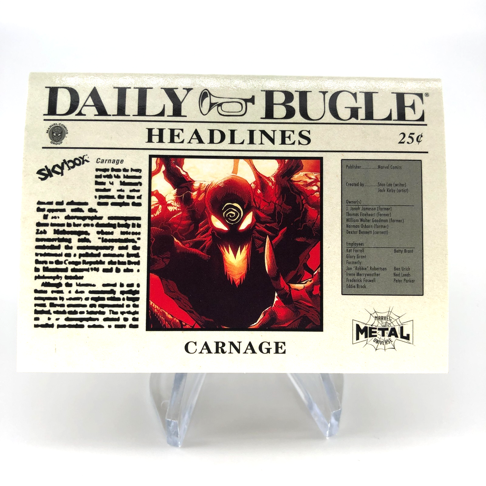 Marvel Card Carnage DB-3 Daily Bugle Fleer Upper Deck Metal Universe [NM]