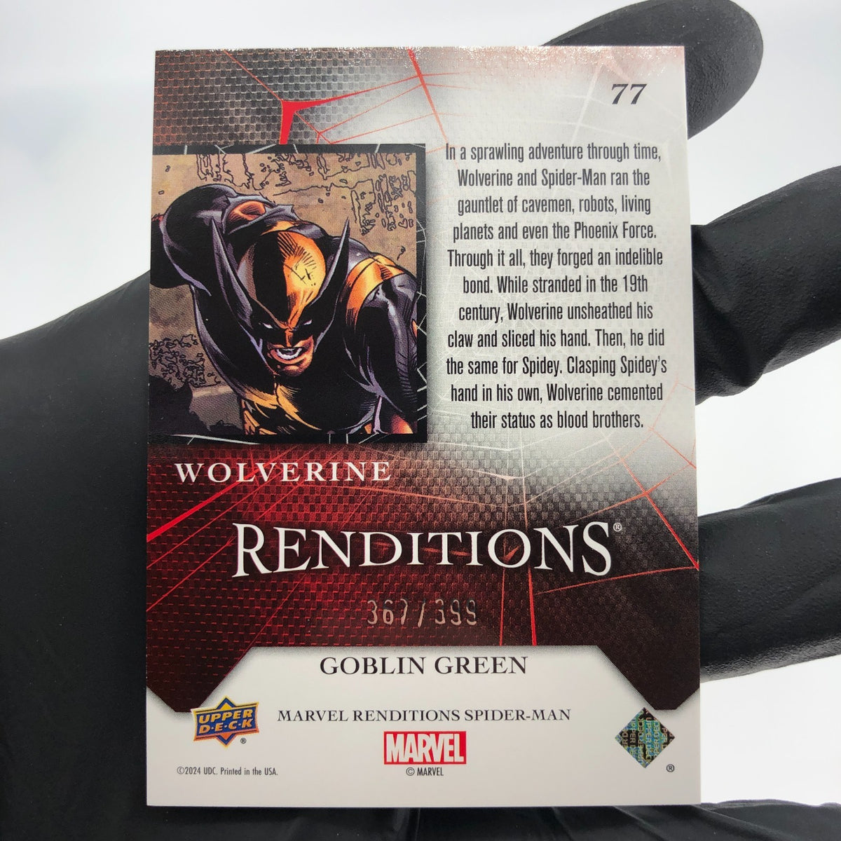 Marvel Card Wolverine 77 Green  /399 Fleer Upper Deck Renditions [NM]
