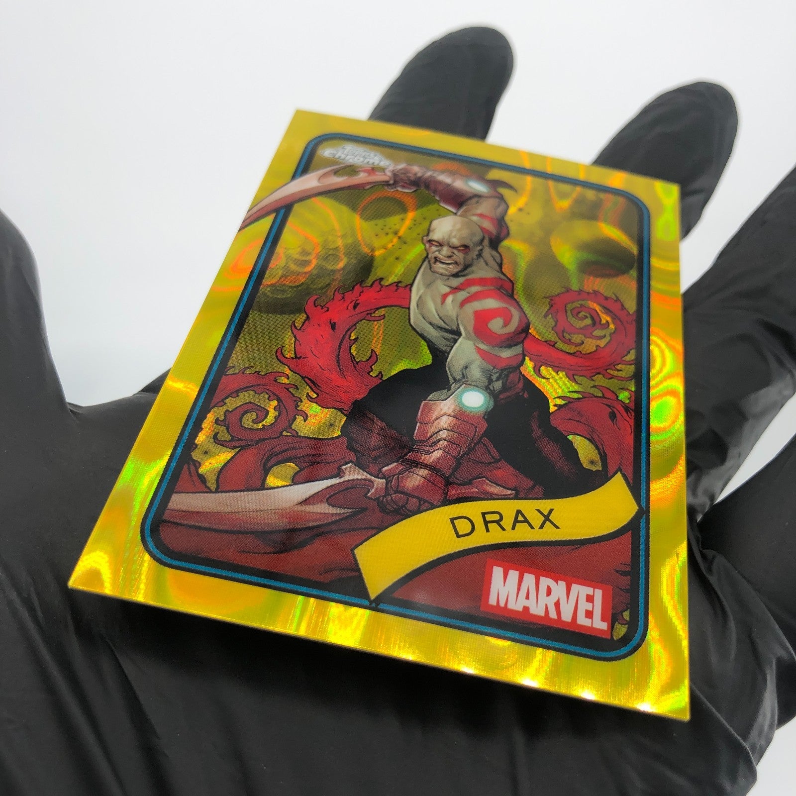 Marvel Card Drax 184 Yellow Lava Refractor Topps Chrome 2025 [NM]
