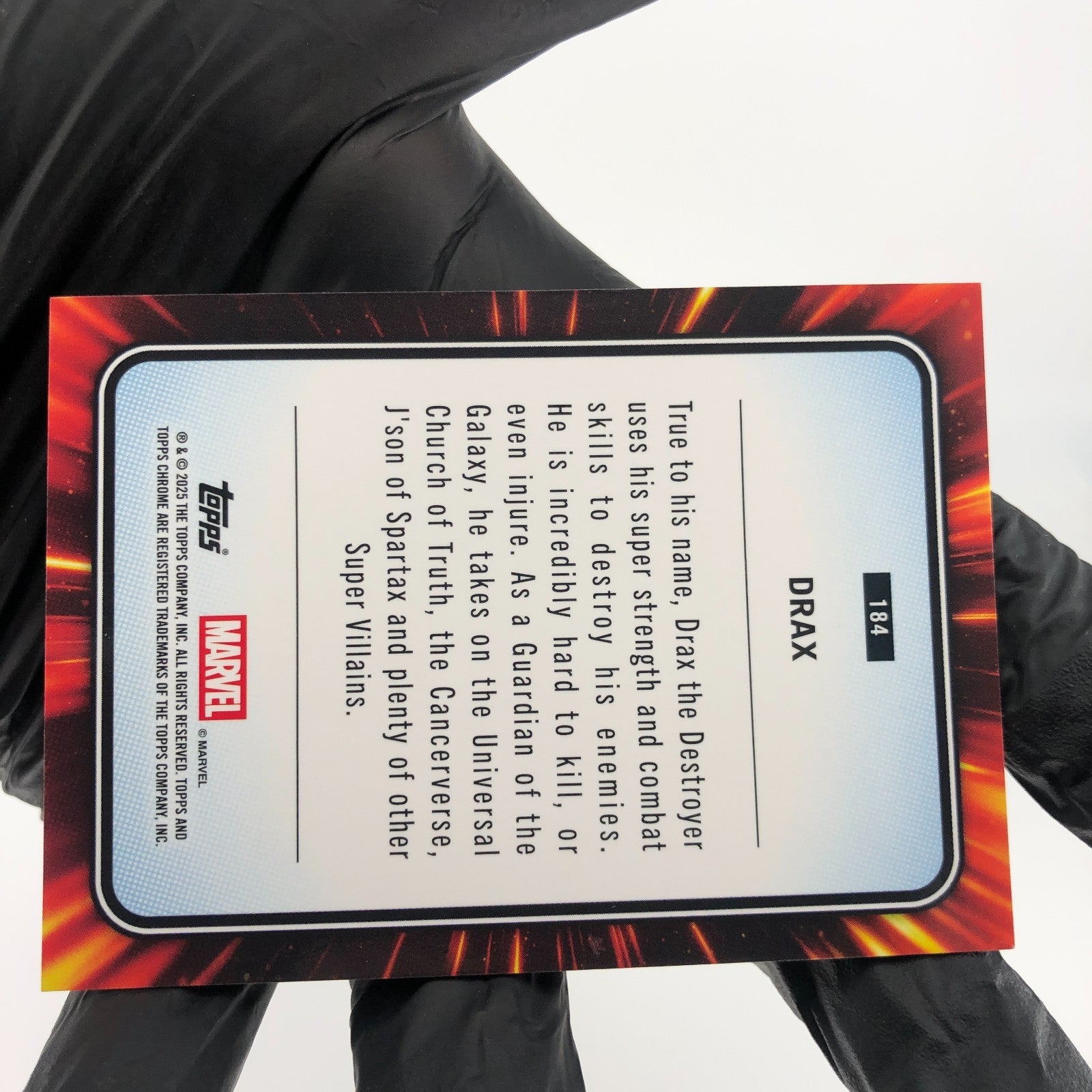 Marvel Card Drax 184 Yellow Lava Refractor Topps Chrome 2025 [NM]