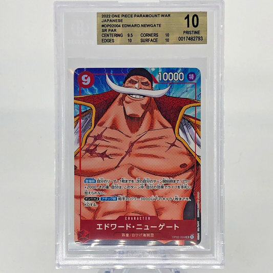 One Piece Card BGS 10 White Beard OP02-004 SR Parallel Japanese [10]