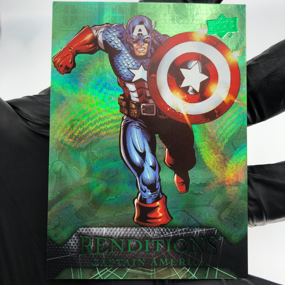 Marvel Card Captain America 79 Green  /399 Fleer Upper Deck Renditions [NM]