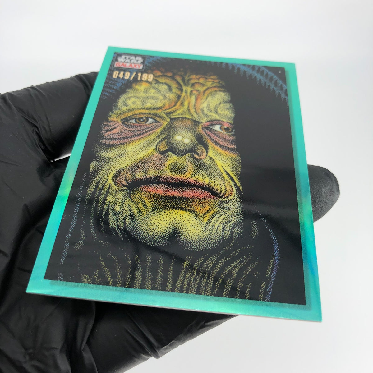 Star Wars Galaxy 2023 The Emperor Up Close 10 Aqua /199 Insert Topps Chrome [NM]