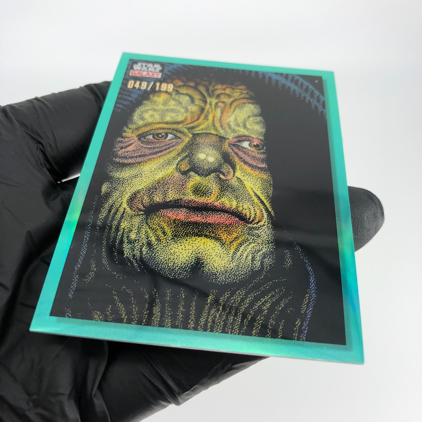 Star Wars Galaxy 2023 The Emperor Up Close 10 Aqua /199 Insert Topps Chrome [NM]