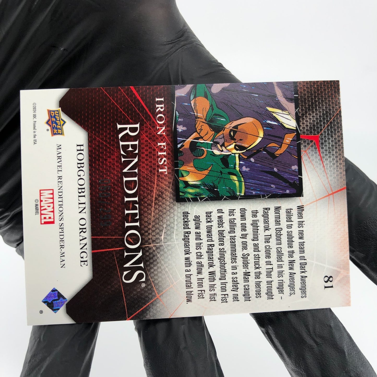 Marvel Card Iron Fist 81 Orange  /299 Fleer Upper Deck Renditions [NM]