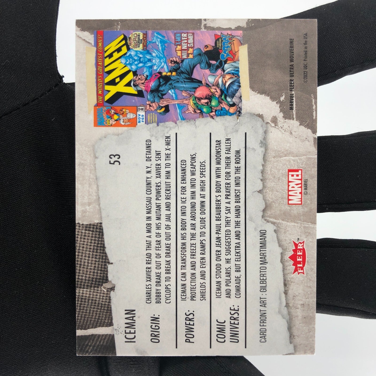 Marvel Card Iceman 53 Base Upper Wolverine Ultra [A]