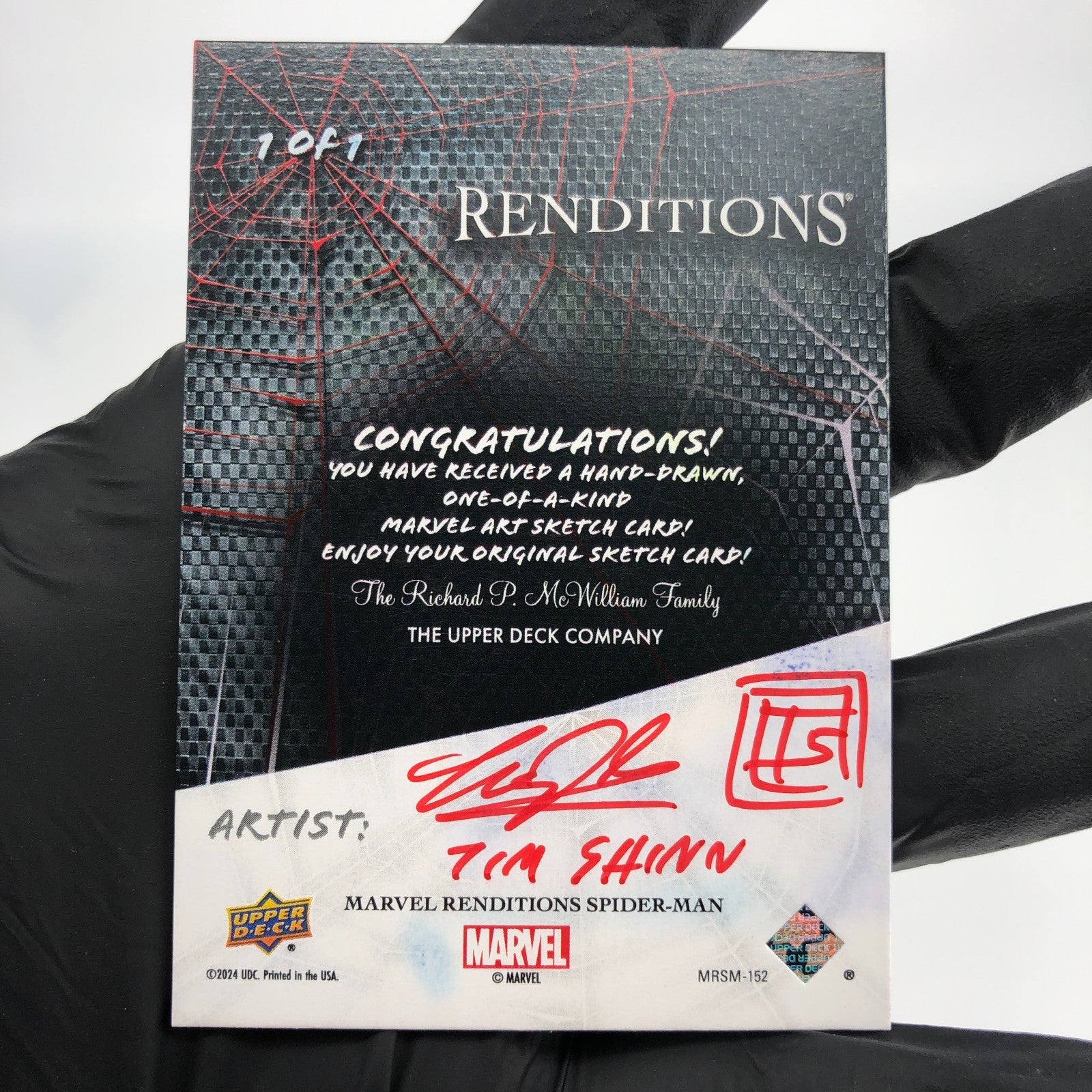 Marvel Card Lizard 1/1 Sketch by Tim Shinn Fleer Upper Deck Renditions [NM]