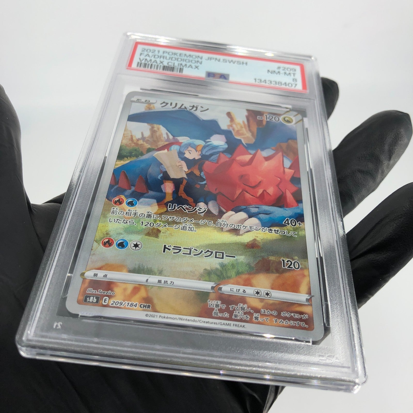 PSA 8 Pokemon Card Druddigon 209/184 CHR S8b Vmax Climax Japanese Karte [8]