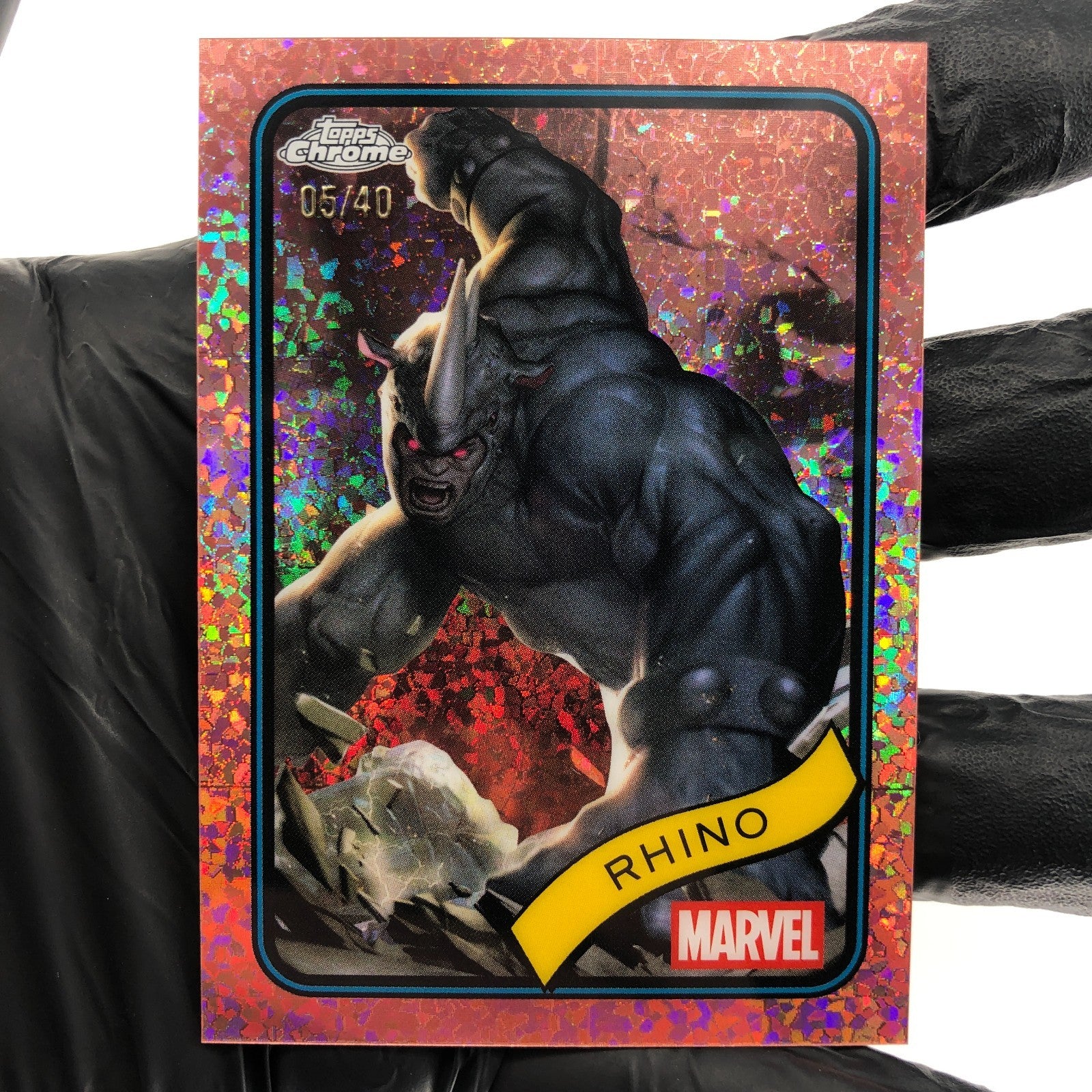 Marvel Card Rhino 39 Rose Gold /40 Mini Diamond Topps Chrome 2025 [NM]