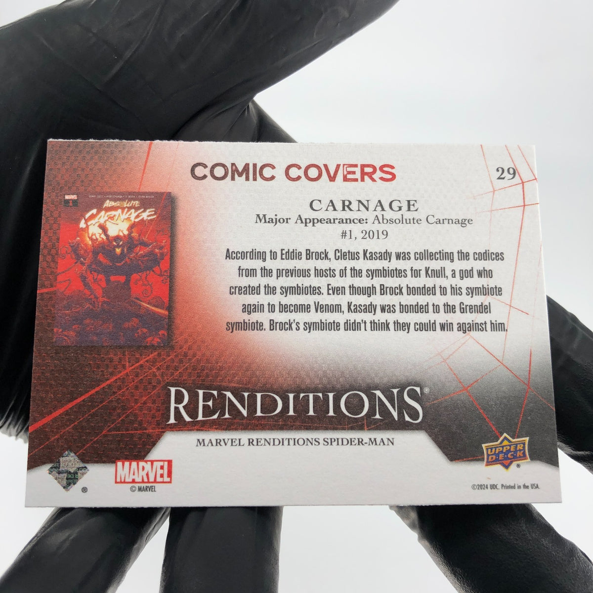 Marvel Card Carnage 29 Comic Covers Fleer Upper Deck Renditions [NM]