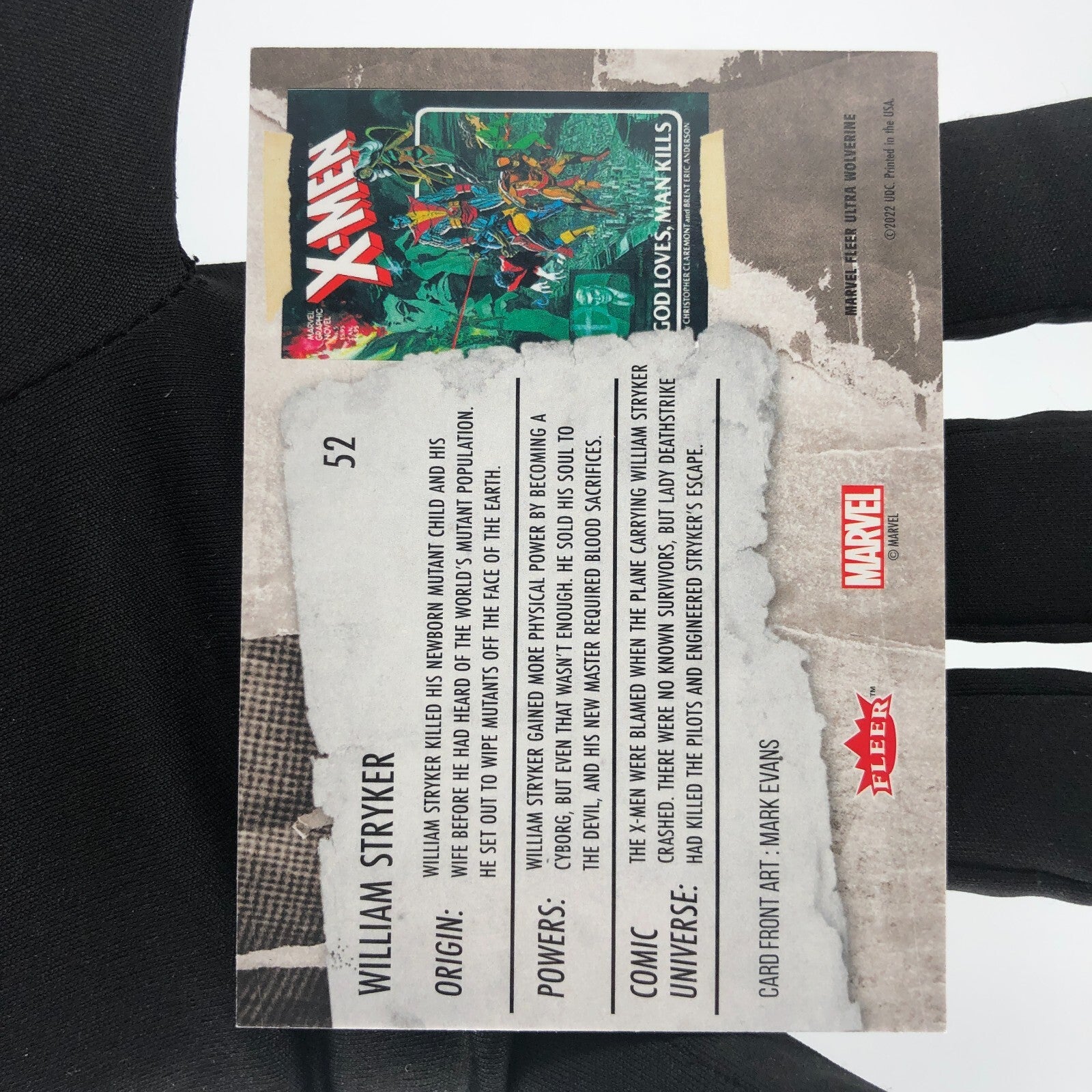 Marvel Card William Stryker 52 Green Fleer Upper Wolverine Ultra [A]