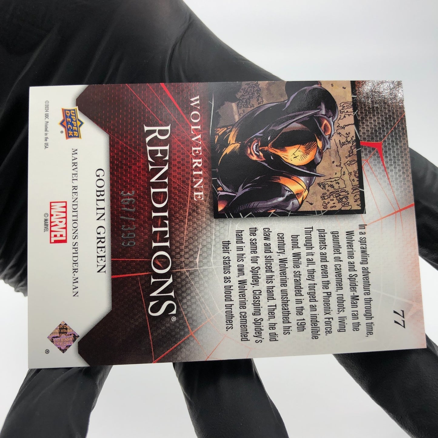 Marvel Card Wolverine 77 Green  /399 Fleer Upper Deck Renditions [NM]
