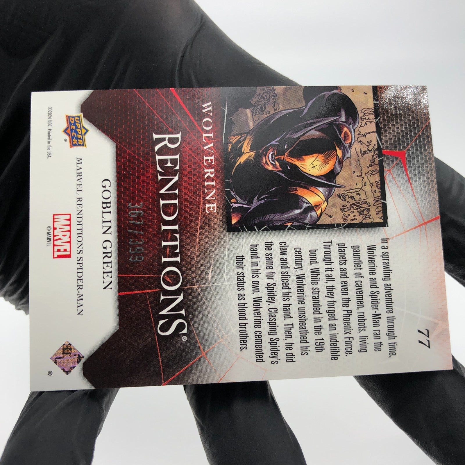 Marvel Card Wolverine 77 Green  /399 Fleer Upper Deck Renditions [NM]