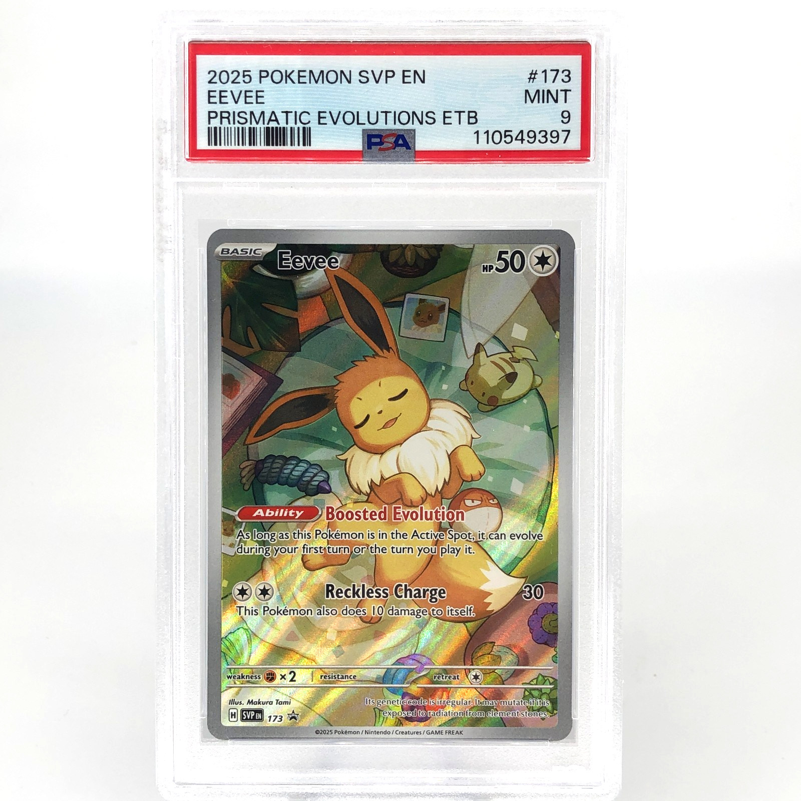PSA 9 Pokemon Card Eevee 173 AR ETB SVP Promo English Karte [9]