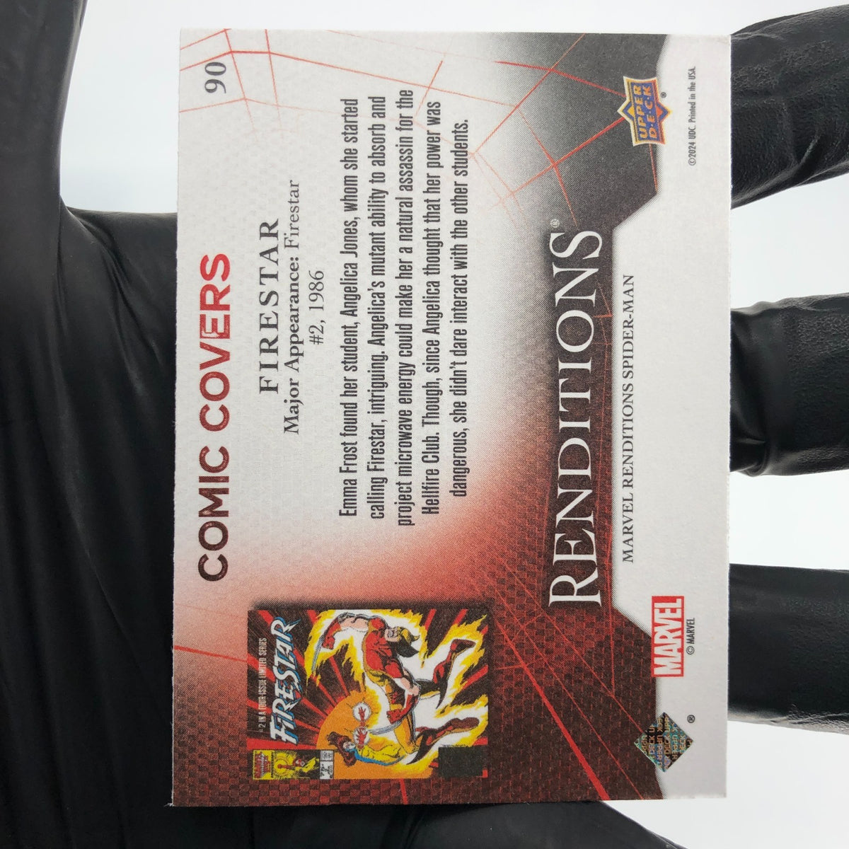 Marvel Card Firestar 90 Comic Covers Fleer Upper Deck Renditions [NM]