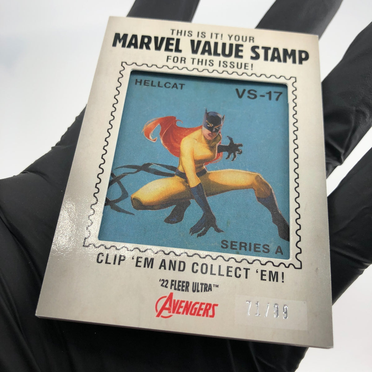 Marvel Card Hell Cat VS-17 Stamp /99 Fleer Upper Deck Ultra Avengers 2022 [NM.]
