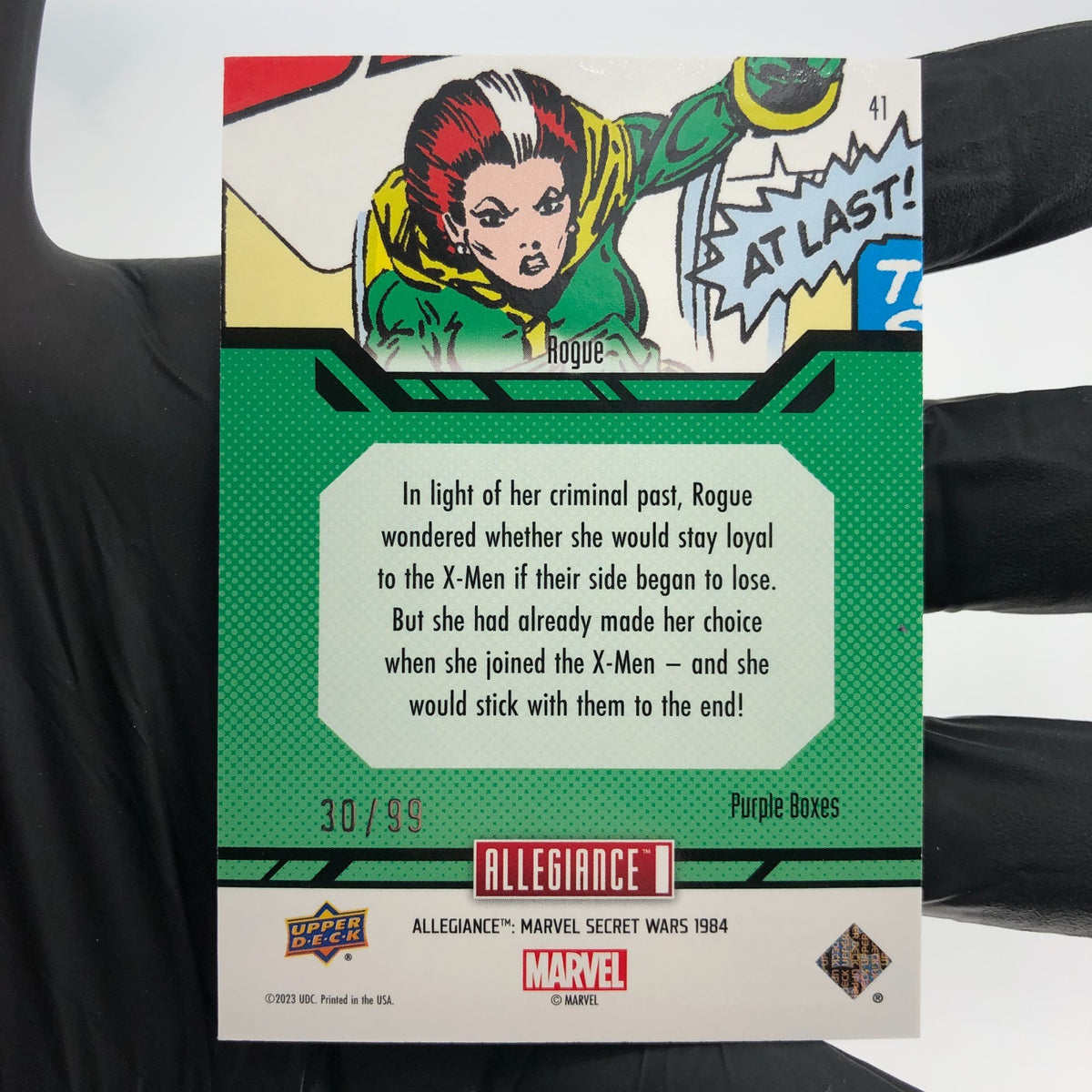 Marvel Card Rogue 41 Purple Boxes /99 Secret Wars Allegiance Upper Deck [NM]