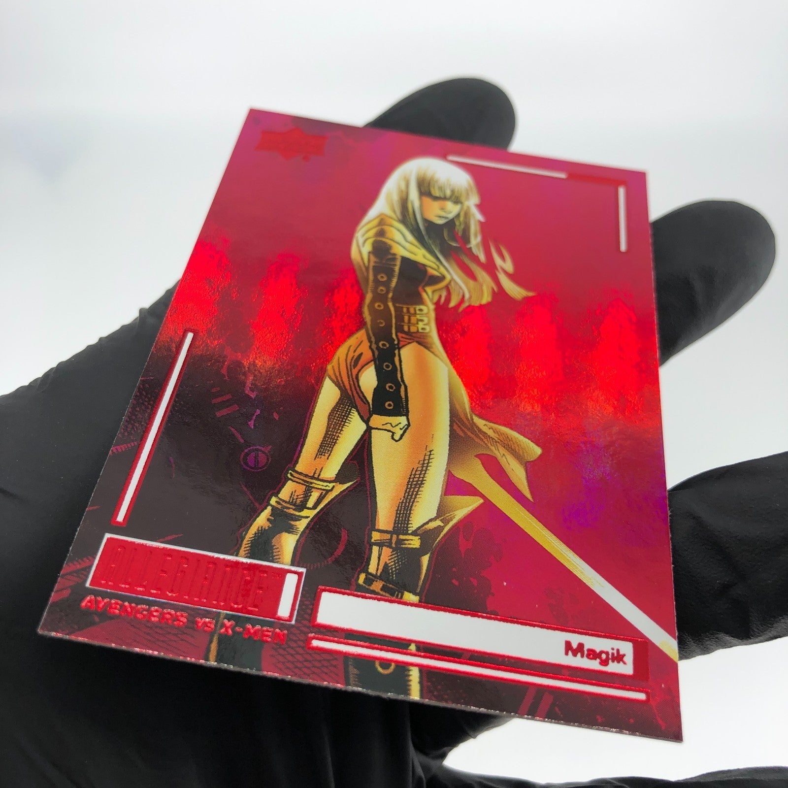 Marvel Card Avengers vs X-Men Magik C60 Red Rainbow Allegiance Upper Deck [NM]