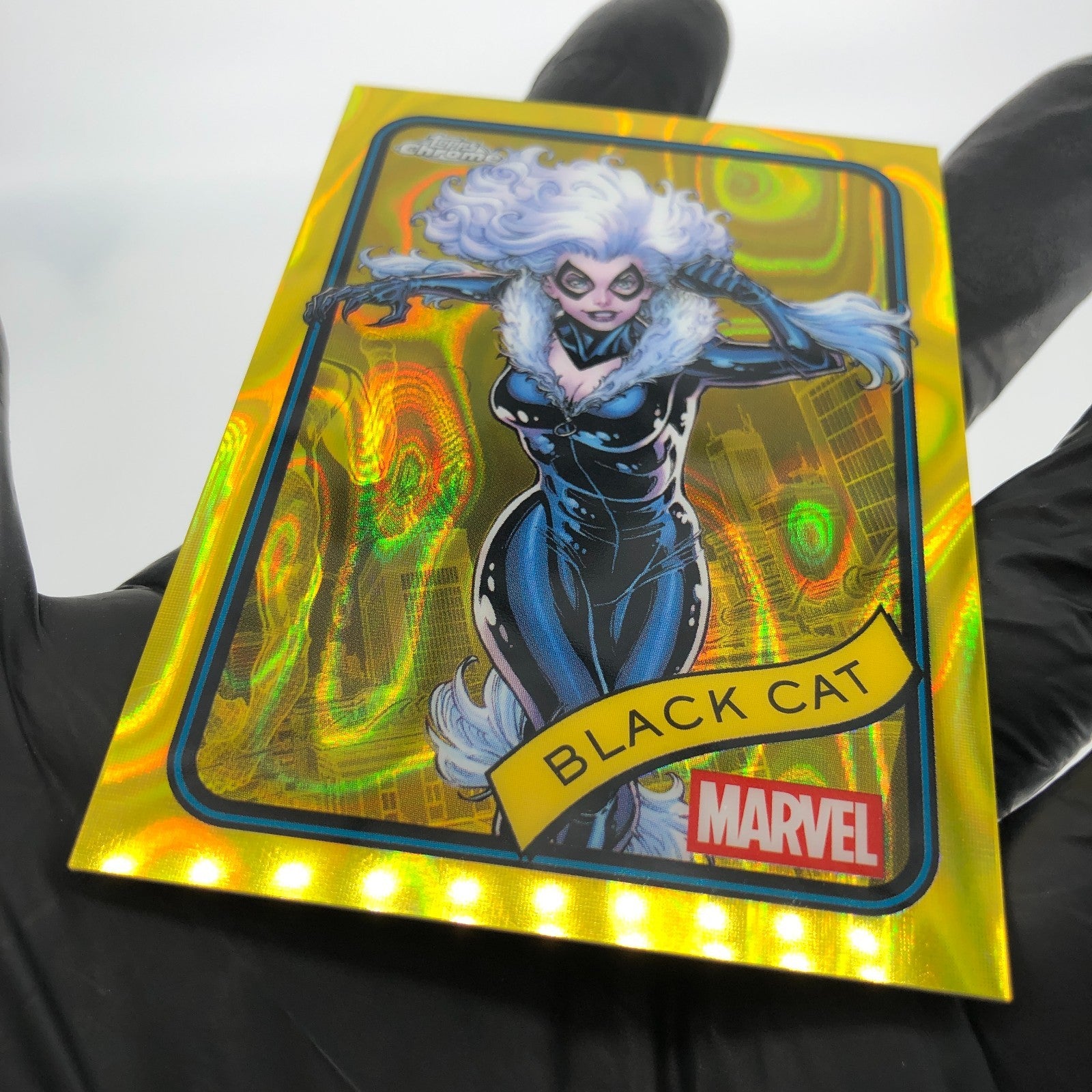 Marvel Card Black Cat 106 Yellow Lava Refractor Topps Chrome 2025 [NM] 2