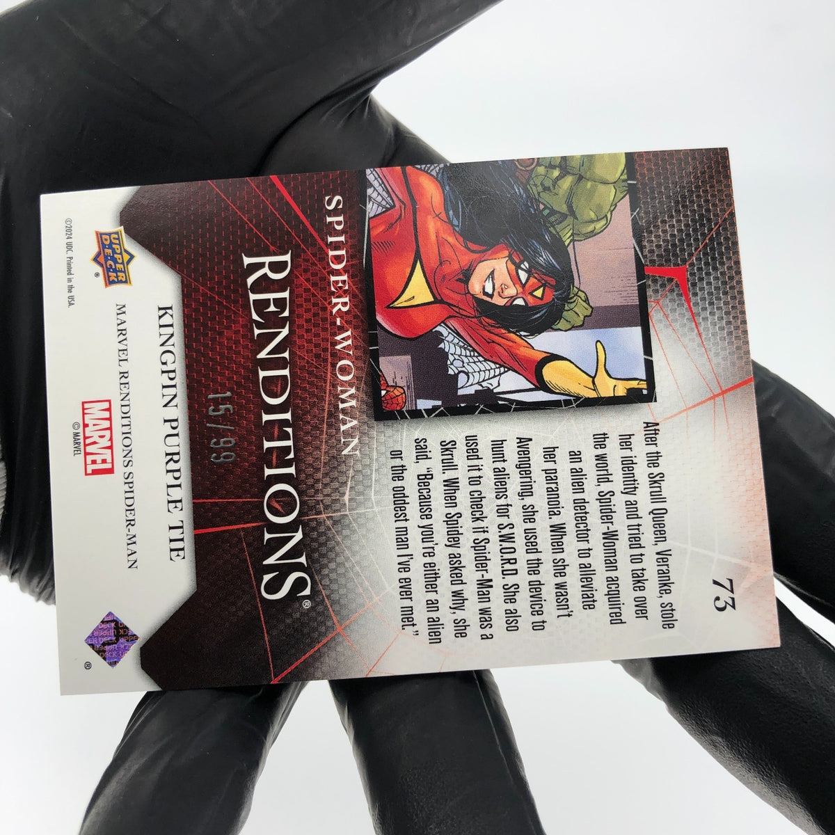 Marvel Card Spider-Woman 73 Purple /99 Fleer Upper Deck Renditions [NM]