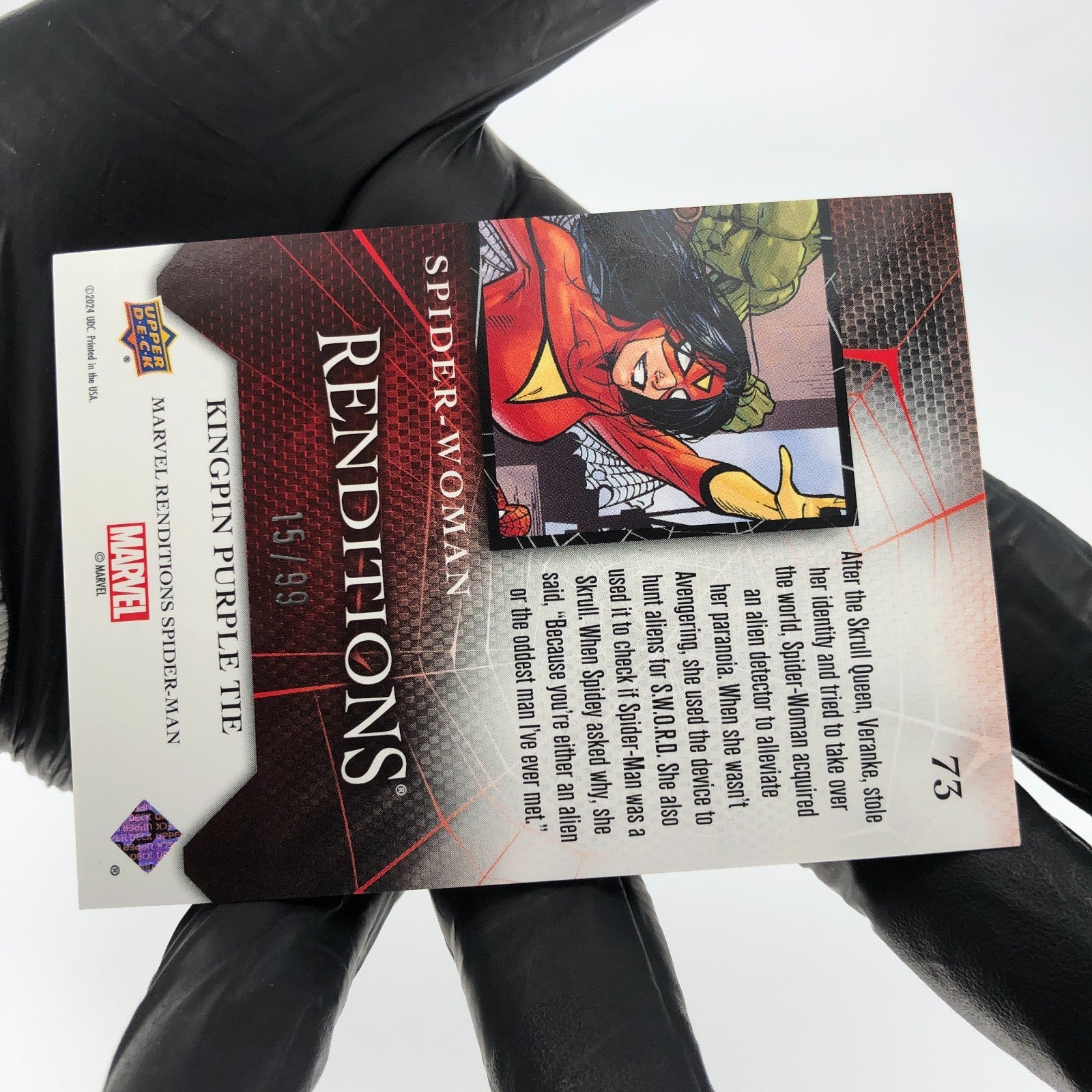 Marvel Card Spider-Woman 73 Purple /99 Fleer Upper Deck Renditions [NM]