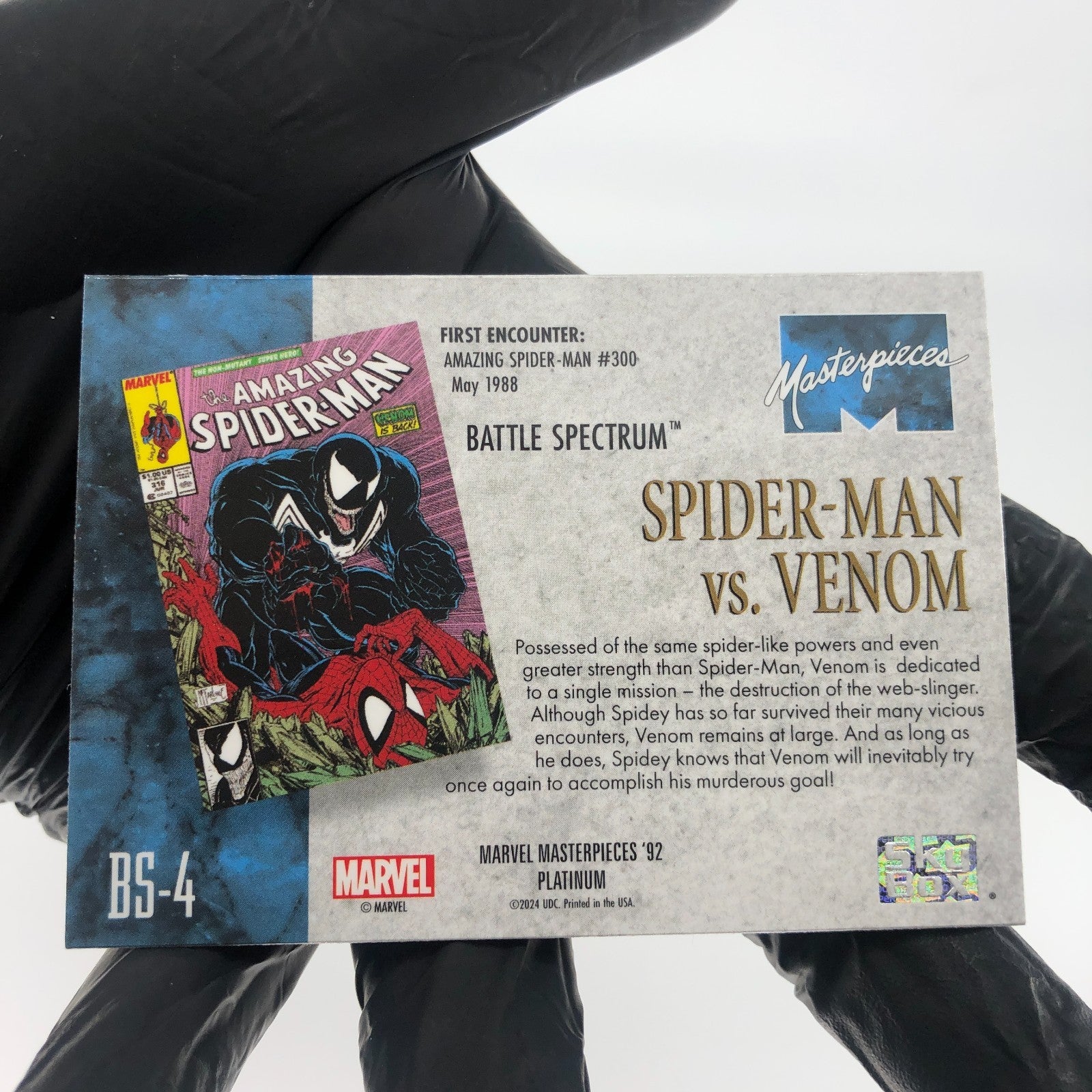 Marvel Card Spider-Man Vs Venom BS-4 Fleer Upper Deck Masterpieces 92 [NM]