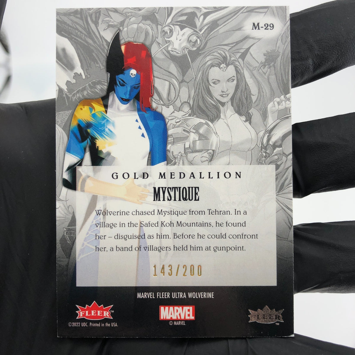 Marvel Card Mystique M-29 Gold /200 Fleer Upper Deck Ultra Wolverine [NM]