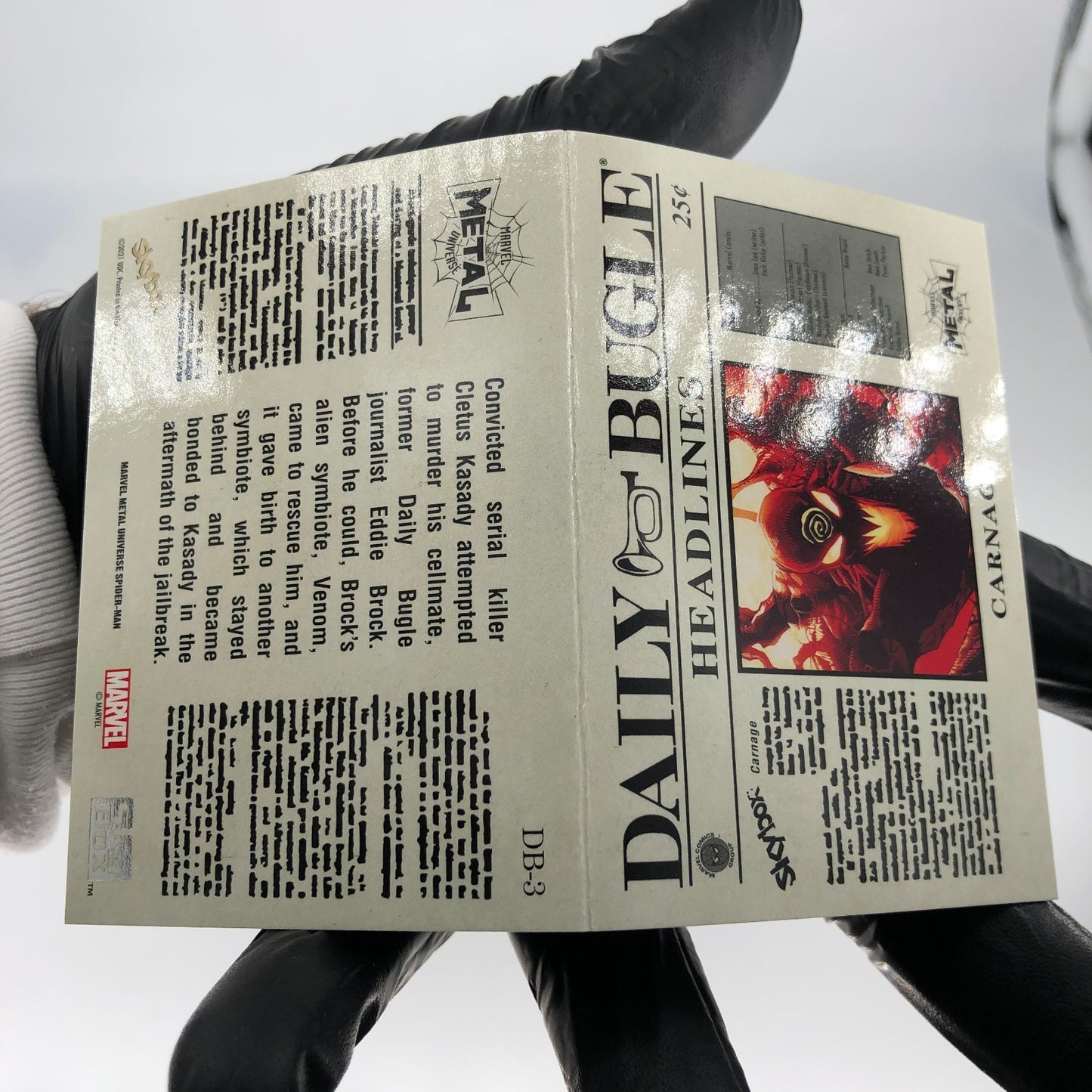 Marvel Card Carnage DB-3 Daily Bugle Fleer Upper Deck Metal Universe [NM]