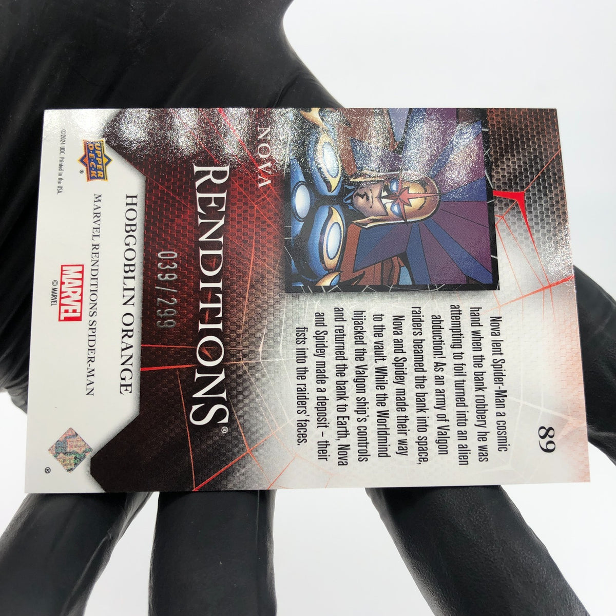 Marvel Card Nova 89 Orange  /299 Fleer Upper Deck Renditions [NM]