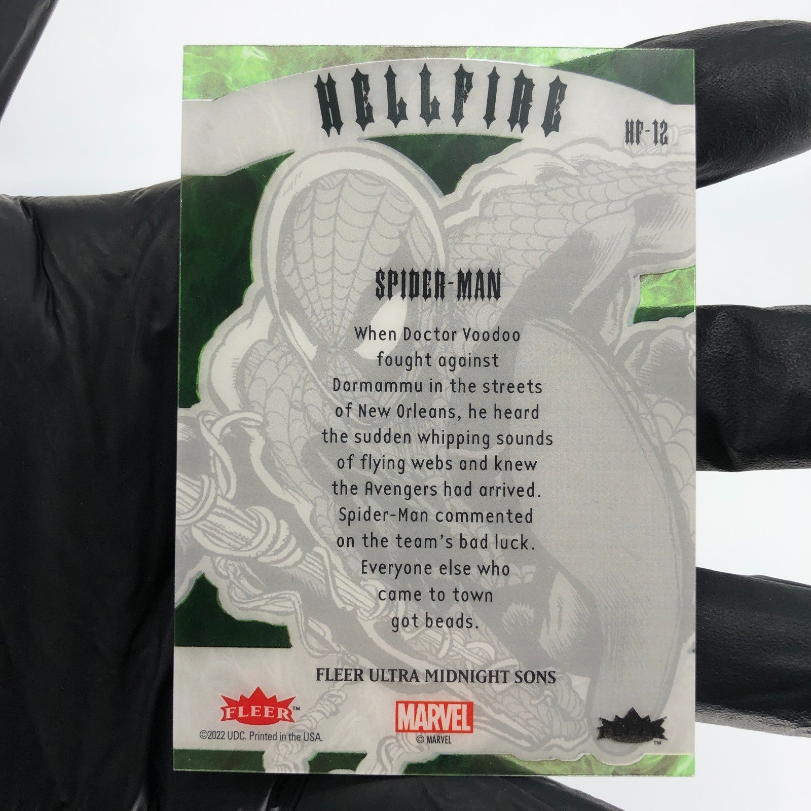 Marvel Card Spider-Man HF-12 Hellfire Midnight Sons 2022 Fleer Upper Deck [NM]