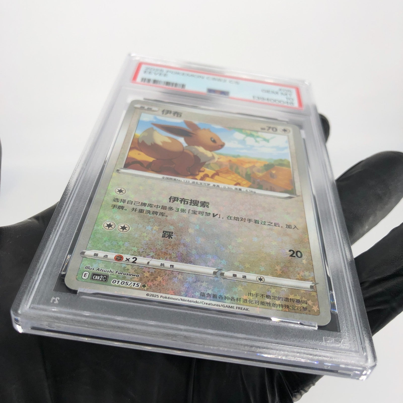PSA 10 Pokemon Card Eevee 0105/15 E Reverse Holo CBB2C Chinese Karte [10]