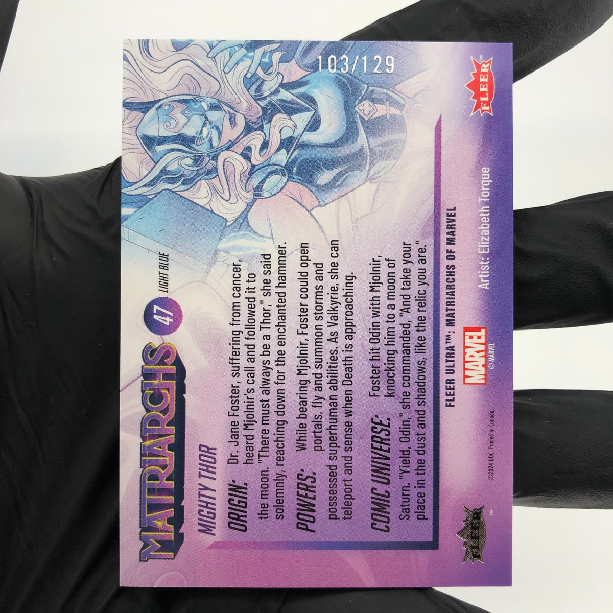 Marvel Card Mighty Thor 47 Light Blue /129 Matriarchs 2024 Fleer Upper Deck [NM]