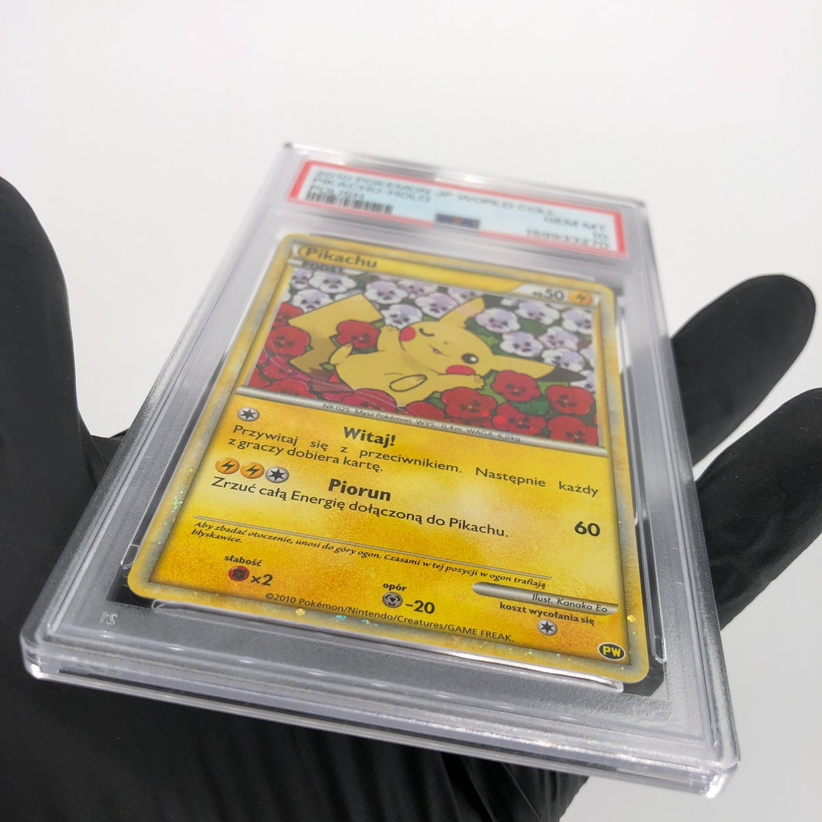 PSA 10 Pokemon Card Pikachu PW World Collection Holo Polish Japanese Karte [10]