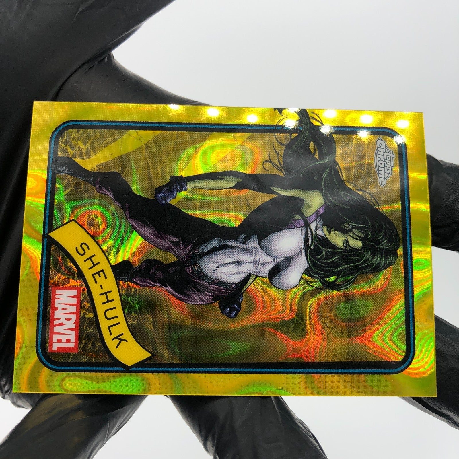 Marvel Card She-Hulk 110 Yellow Lava Refractor Topps Chrome 2025 [NM]