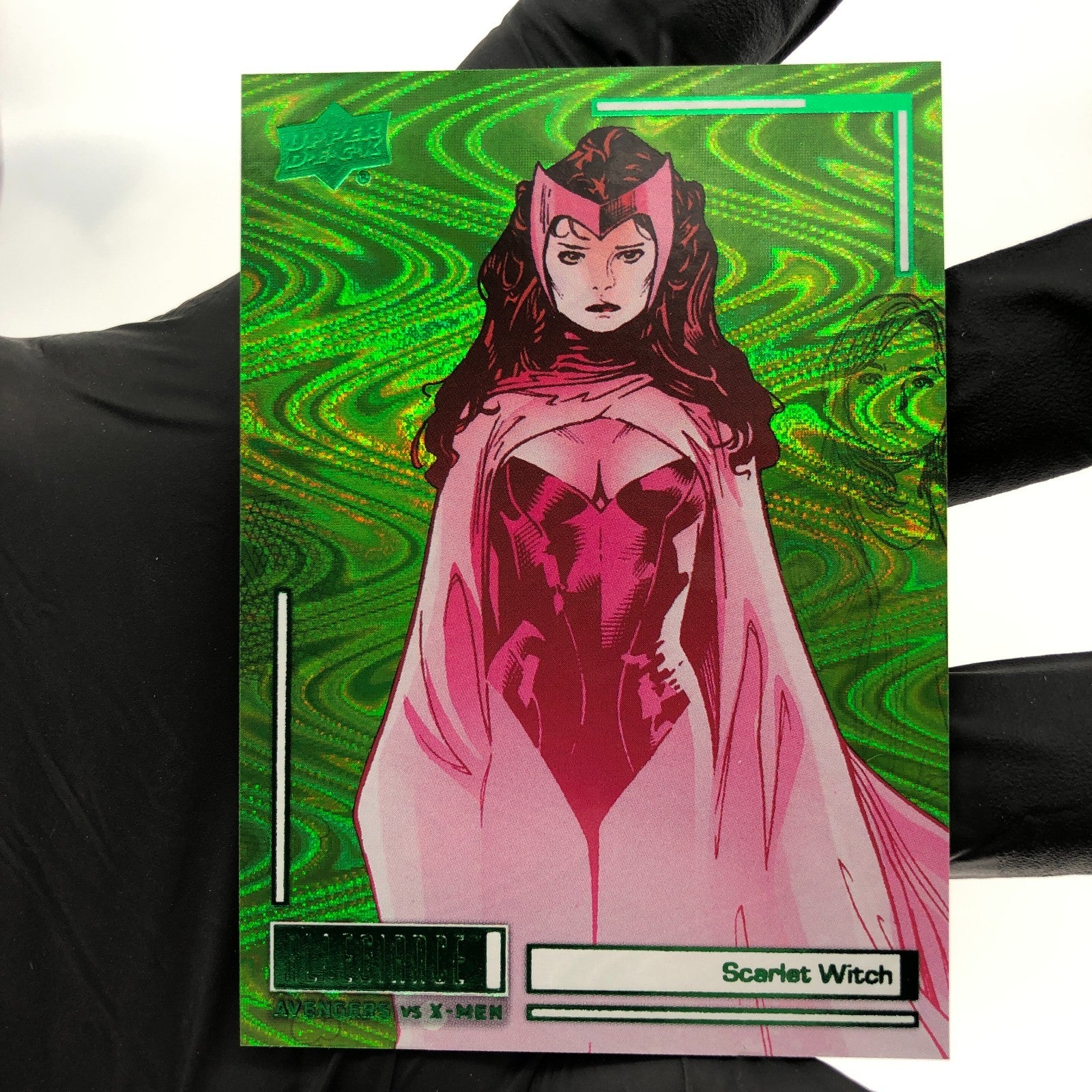 Marvel Card Avengers vs X-Men Scarlet Witch Green Allegiance Upper Deck [NM]