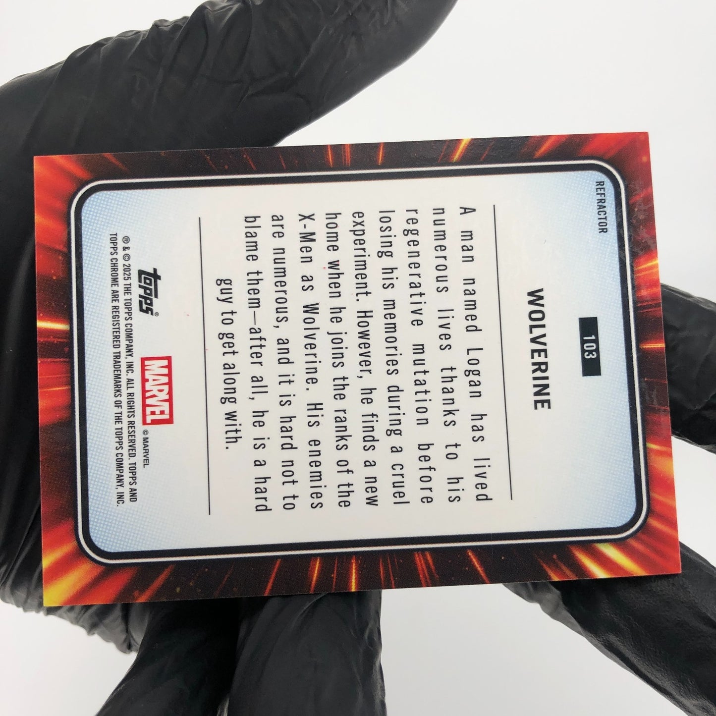 Marvel Card Wolverine 103 Rainbow Refractor Topps Chrome 2025 [NM]