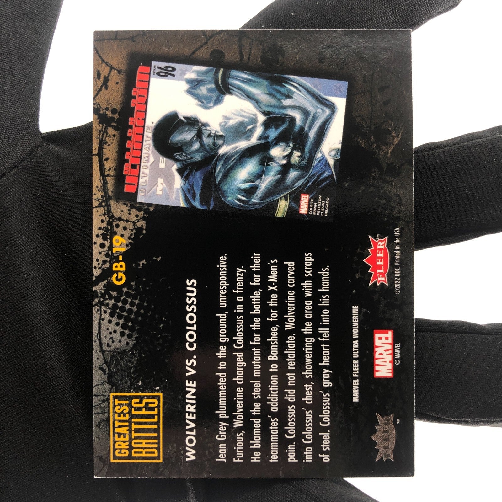 Marvel Card Colossus Vs Greatest Battles GB-19 Fleer Upper Wolverine Ultra [A]