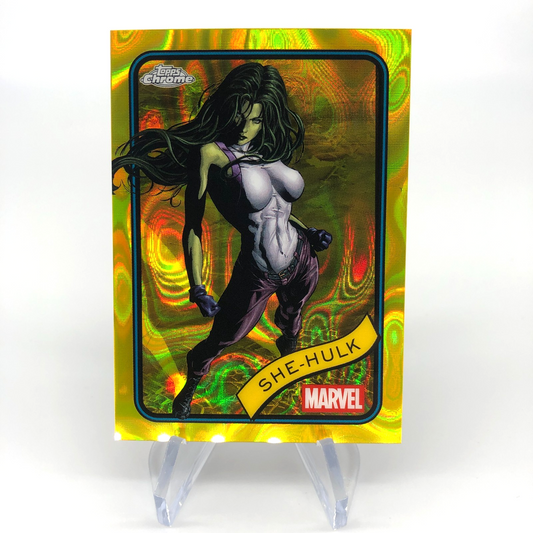 Marvel Card She-Hulk 110 Yellow Lava Refractor Topps Chrome 2025 [NM]