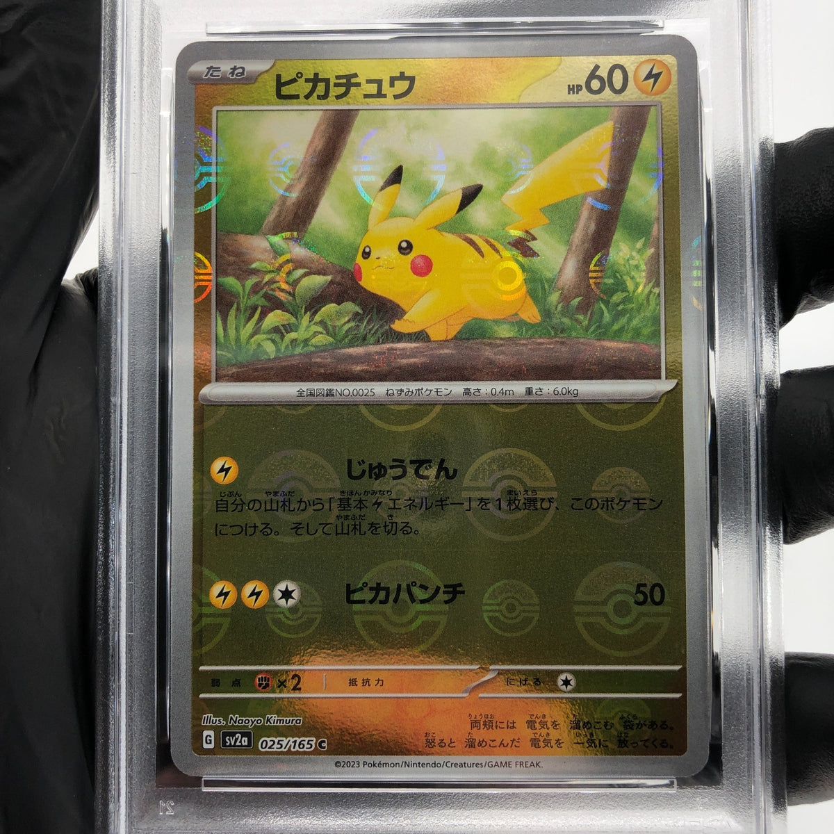 PSA 9 Pokemon Card Pikachu 025/165 C Pokeball SV2a Japanese Karte [9] 4